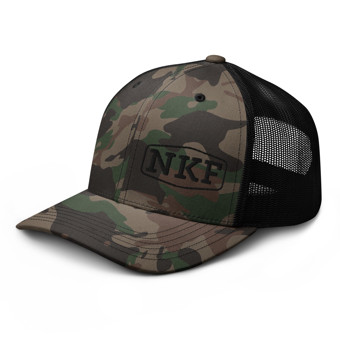 NKF Camouflage Hat with Black Embroidery