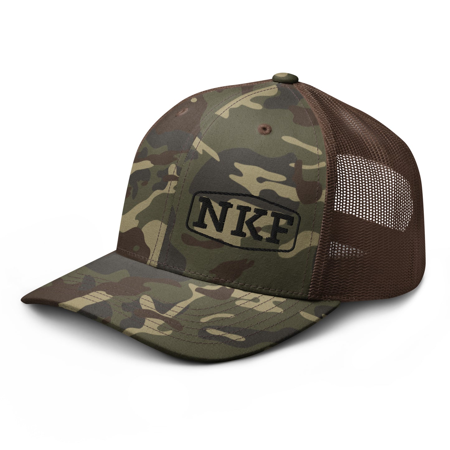 NKF Camouflage Hat with Black Embroidery