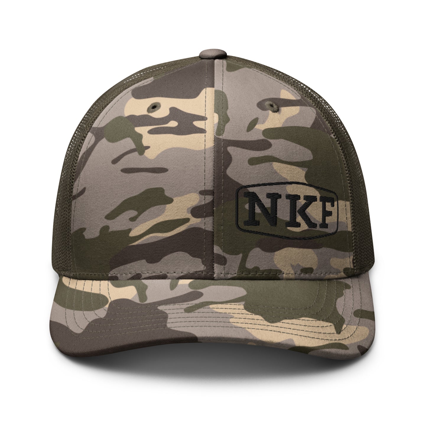 NKF Camouflage Hat with Black Embroidery