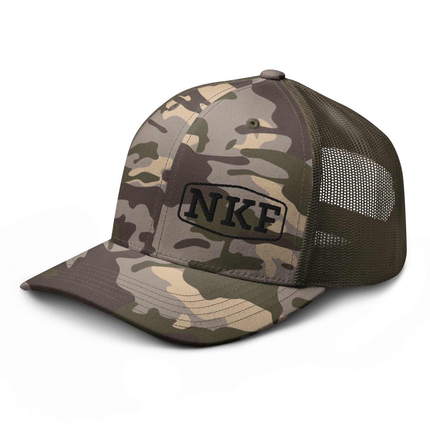 NKF Camouflage Hat with Black Embroidery