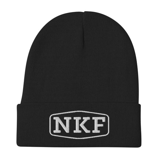 NKF Cuffed Beanie with White Embroidery